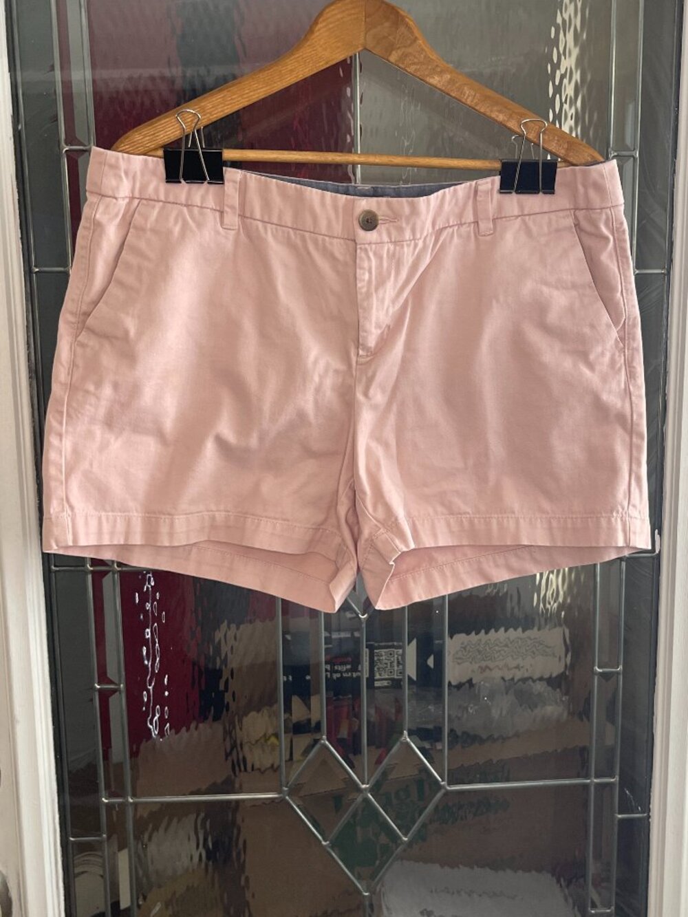 Merona Womens Shorts Sz 14 Chino Pockets Actual Size 35 x 5” Pink